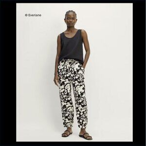 Everlane the Linen Pull-On Barrel Pant Bone Floral XXL NWOT
